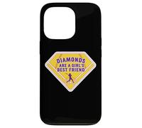 Custodia per iPhone 13 Pro I diamanti sono i migliori amici delle ragazze Softball Baseball femminile