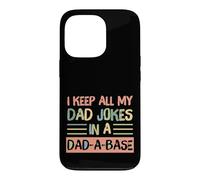 Custodia per iPhone 13 Pro I Keep All My Dad Jokes In A Dad-A-Base Retro Father's Day