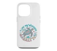 Custodia per iPhone 13 Pro I Like My Weekends Salty Sea Turtle Beach Lover