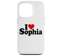 Custodia per iPhone 13 Pro I LOVE CUORE SOPHIA NOME SU UN TEE