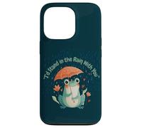 Custodia per iPhone 13 Pro I'd Stand in the Rain With You Frog Cute Frog Umbrella Love