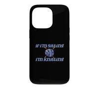 Custodia per iPhone 13 Pro If I'm sitting I'm Knitting Blue Yarn Ball illustrazione