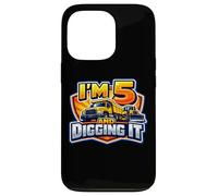 Custodia per iPhone 13 Pro I'm 5 And Digging It Boys Camion da costruzione per il 5 ° compleanno