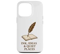 Custodia per iPhone 13 Pro Inchiostro, idee e luoghi tranquilli - Libro penna d'oca