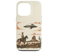 Custodia per iPhone 13 Pro Incontro Vintage tra Cowboy e Alieno nel Deserto