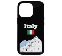 Custodia per iPhone 13 Pro Italia, sci, viaggio, souvenir, sci, amante dello sci, bandiera italiana