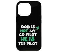 Custodia per iPhone 13 Pro Jesus God is The Pilot Aviation Christian Faith