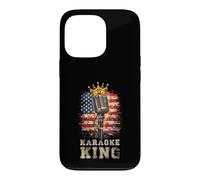 Custodia per iPhone 13 Pro Karaoke King Singer Microfono Vintage Bandiera Americana Canto