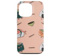 Custodia per iPhone 13 Pro Kawai Pattern Carino Sushi Maki Salsa di Soia Onigiri Giappone Divertente