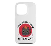 Custodia per iPhone 13 Pro Kawaii Strega Gatto I Just Really Love Cute Witch Cat Lover