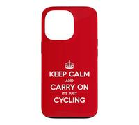 Custodia per iPhone 13 Pro Keep Calm and Carry On It's Just Cycling - Divertente