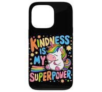 Custodia per iPhone 13 Pro Kindness is My Superpower Be Kind Unicorn Anti Bullismo Bambini