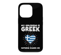 Custodia per iPhone 13 Pro La mia ragazza è greca Niente mi spaventa - Grecia Cuore