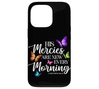 Custodia per iPhone 13 Pro La sua misericordia è nuova ogni mattina versi biblica farfalla