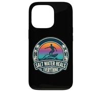 Custodia per iPhone 13 Pro L'acqua salata guarisce tutto Surf Surfing Surf Board Amante