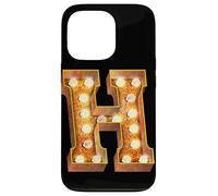 Custodia per iPhone 13 Pro Lampadina a forma di lettera H, design iniziale, brillante