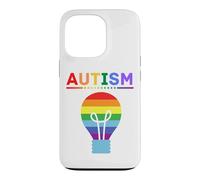 Custodia per iPhone 13 Pro Lampadina arcobaleno per la consapevolezza dell'autismo, supporto autistico, mamma e papà