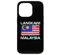 Custodia per iPhone 13 Pro Langkawi Bandiera Malesia Distressed Orgoglio Malese