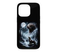 Custodia per iPhone 13 Pro Leone marino che ulula alla luna anni '90 retrò