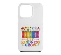 Custodia per iPhone 13 Pro Let Kindness Grow Rainbow Books Fiori Gentilezza Orgoglio