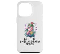Custodia per iPhone 13 Pro Let the Shenanigans Begin Mardi Gras Flamingo St Patrick's