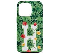 Custodia per iPhone 13 Pro Lettera maiuscola H Alfabeto Monogramma Iniziale Fiore Giardini