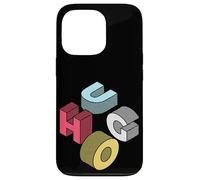 Custodia per iPhone 13 Pro Lettere in stampatello isometriche retrò con nome di battesimo Hugo