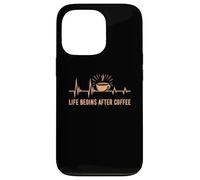 Custodia per iPhone 13 Pro Life Begins After Coffee Baristas Heartbeat Coffee Lover