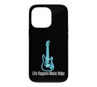 Custodia per iPhone 13 Pro Life Happens Music Helps Electric Guitar Outline