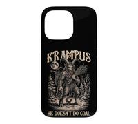 Custodia per iPhone 13 Pro Linoleografia Krampus Non fa Coal Dark Folklore Men