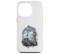 Custodia per iPhone 13 Pro Londra, orizzonte, big-ben, ruota panoramica, paesaggio urbano, arte