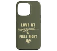 Custodia per iPhone 13 Pro Love at First Sight - Men's Funny Sarcastic Gun Humor
