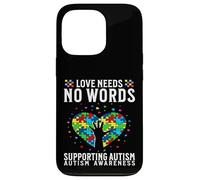 Custodia per iPhone 13 Pro Love Needs No Words Autism Awareness Support Gifts Parents