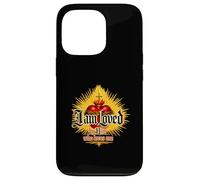 Custodia per iPhone 13 Pro Loved by Him Religious Christian citazione cuore Gesù Amore