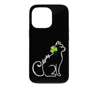 Custodia per iPhone 13 Pro Lucky Cute Cat trifoglio verde trifoglio irlandese irlandese