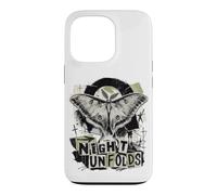 Custodia per iPhone 13 Pro Luna Moth Night si apre grunge collage