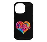 Custodia per iPhone 13 Pro Maglietta con scritta "I Heart Love Francesco", con nome colorato