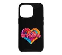 Custodia per iPhone 13 Pro Maglietta con scritta "I Heart Love Gregorio Nome" colorata