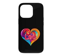 Custodia per iPhone 13 Pro Maglietta con scritta "I Heart Love Leo First Name", colorata