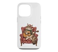 Custodia per iPhone 13 Pro Maine Coon - Chitarra acustica con gatto, canti natalizi