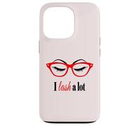 Custodia per iPhone 13 Pro Make up Lash Eyelash Eyelashes Lover Sun Glasses Red t-shirt