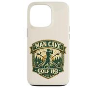 Custodia per iPhone 13 Pro Man Cave Golf Headquarters Vintage Retro Regalo per golfisti