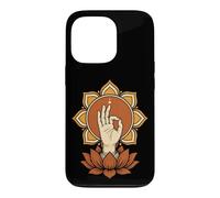 Custodia per iPhone 13 Pro Mano del risveglio Mudra Lotus Mandala meditazione buddista