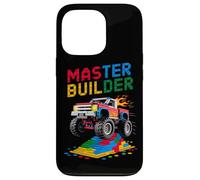 Custodia per iPhone 13 Pro Master Builder Monster Truck Bambini Building Blocks Brick Boys
