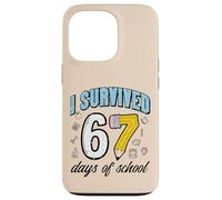 Custodia per iPhone 13 Pro Matita scolastica I Survived 67 Days, divertente meme per bambini del centesimo giorno