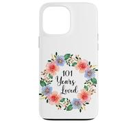 Custodia per iPhone 13 Pro Max 101 Years Loved 101th Birthday Floral 101 Years Loved Women