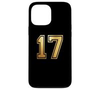 Custodia per iPhone 13 Pro Max 17 Numero diciassette, grafica per sport di squadra, abbinamento universitario