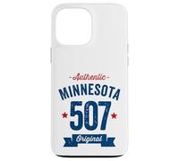 Custodia per iPhone 13 Pro Max 507 Minnesota Codice Area Distressed Autentico Blu Testo