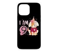 Custodia per iPhone 13 Pro Max 9 ° compleanno ragazza cane cuccioli bambini io sono 9
