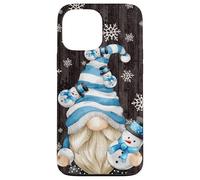 Custodia per iPhone 13 Pro Max Aesthetic Snowflake Pattern With Snowman And Winter Gnome